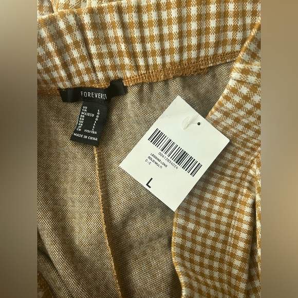 F21 Women’s Gingham Print Leggings size Large - Picture 4 of 8